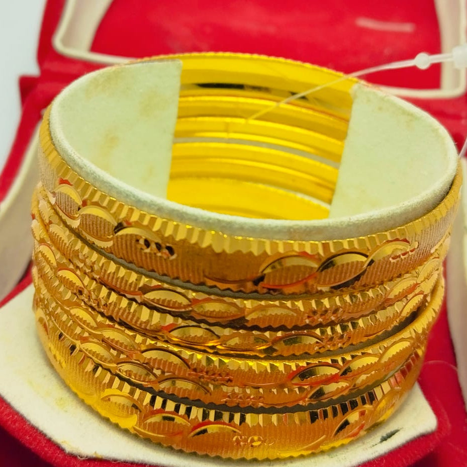 Premium Golden Finish Imitation Bangles – Set of 6