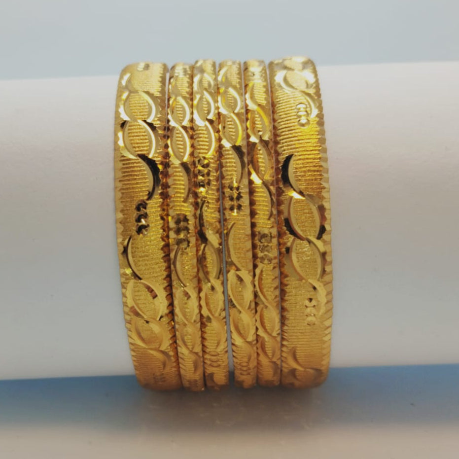 Premium Golden Finish Imitation Bangles – Set of 6