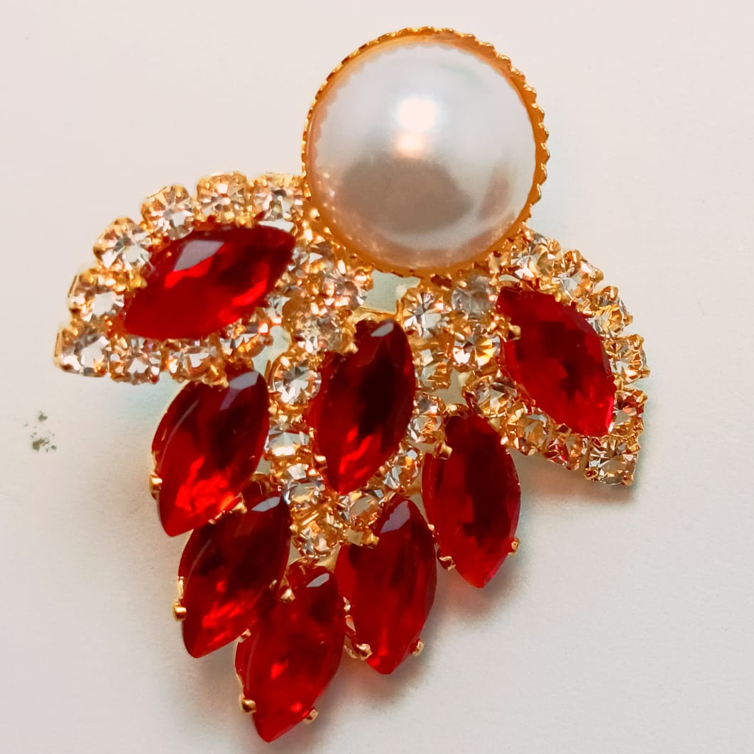Royal Ruby Pearl Drop Earrings