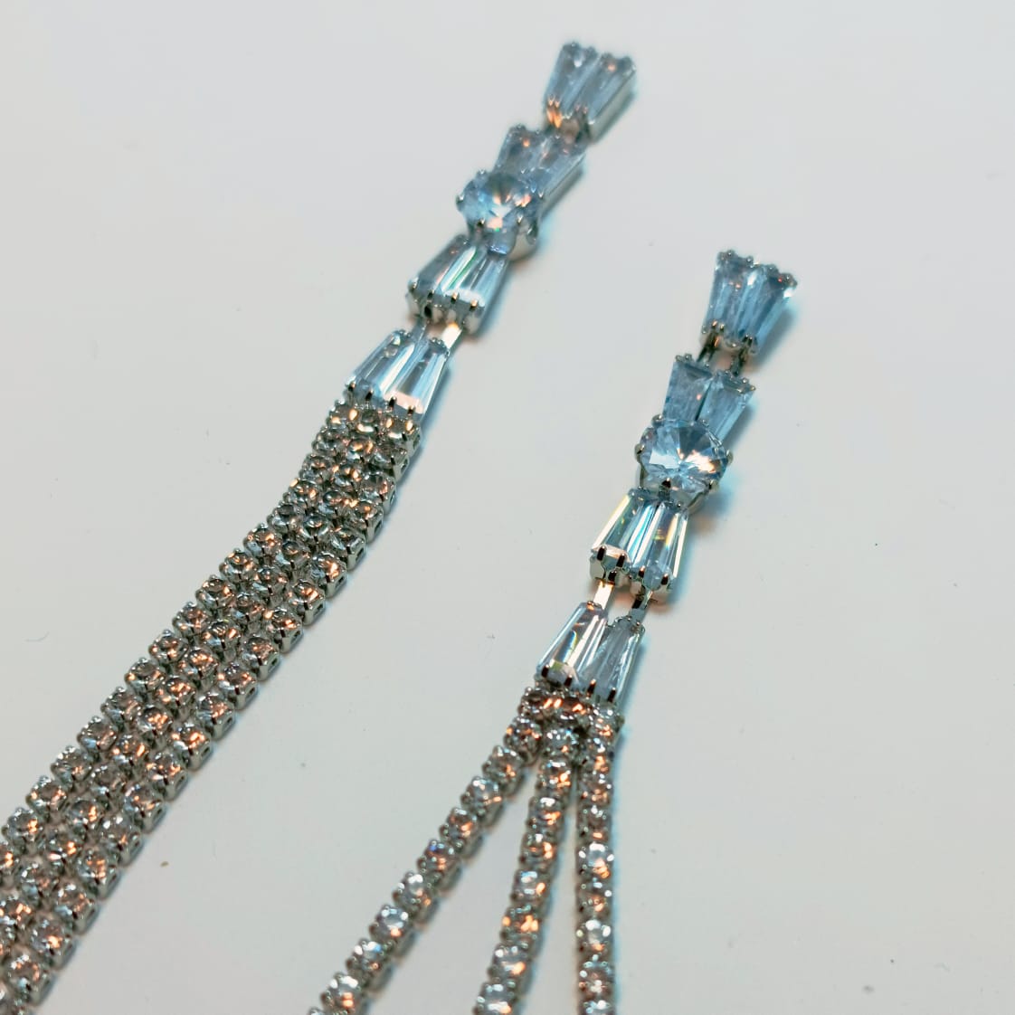 Golden Glamour Crystal Chain Earrings