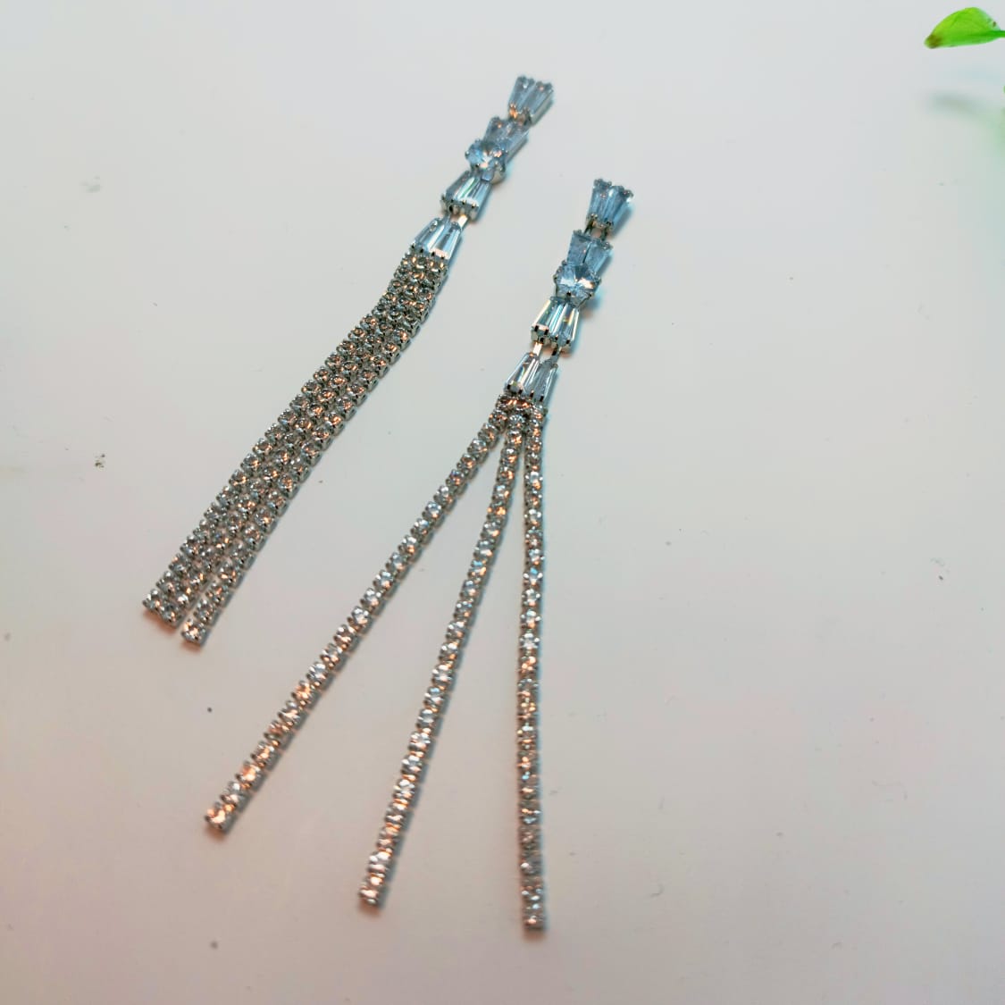 Golden Glamour Crystal Chain Earrings