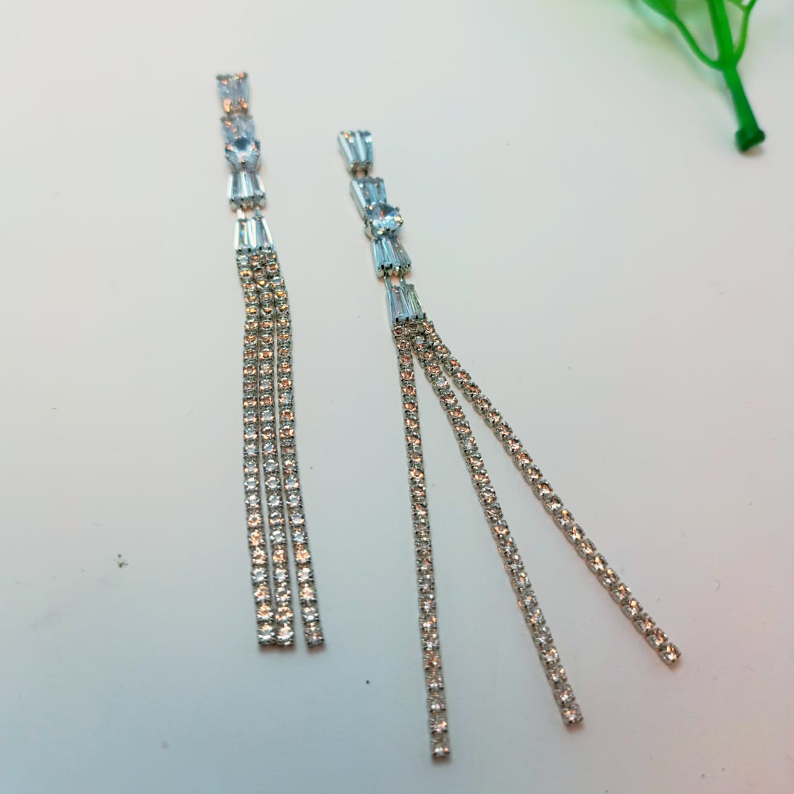 Golden Glamour Crystal Chain Earrings