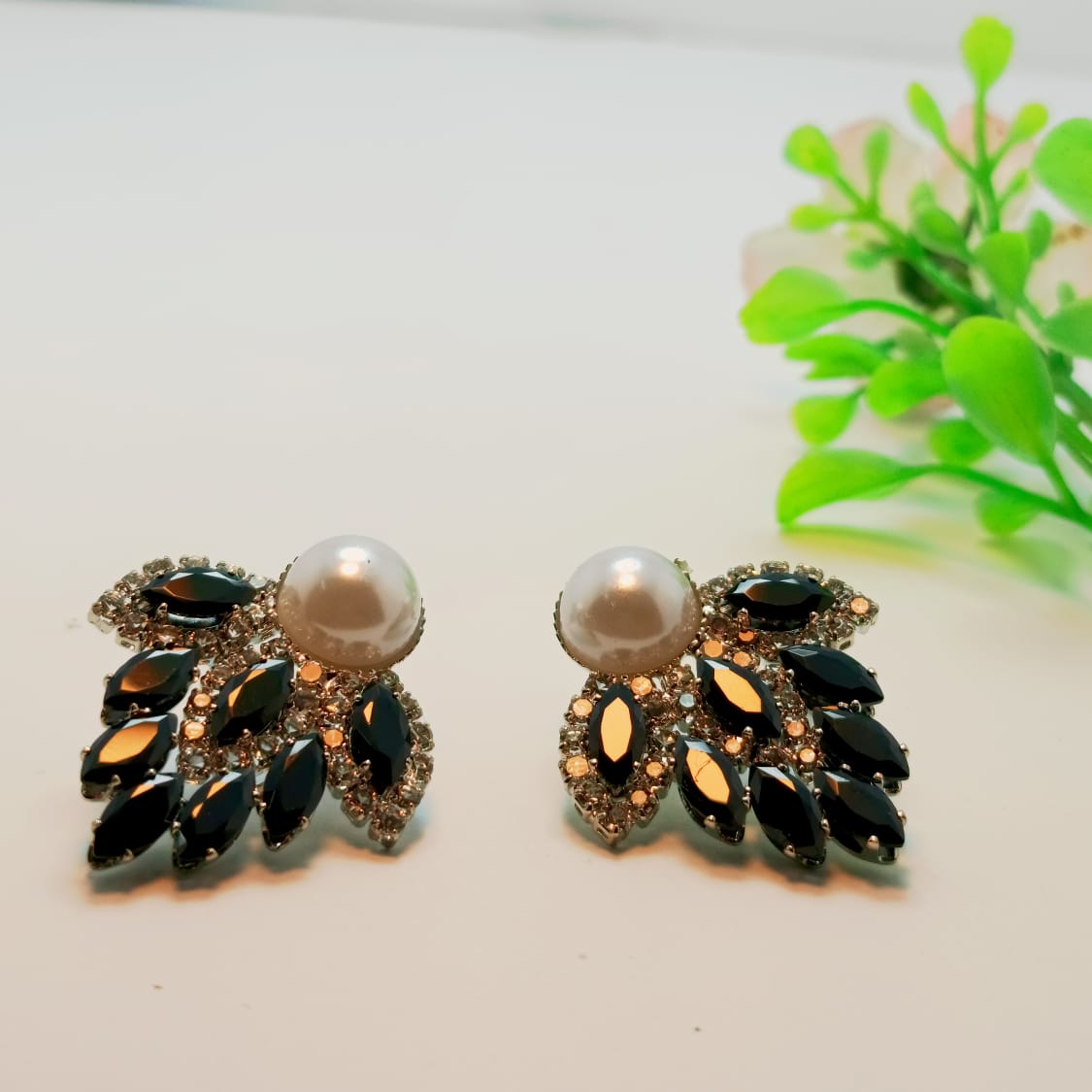 Royal Ruby Pearl Drop Earrings