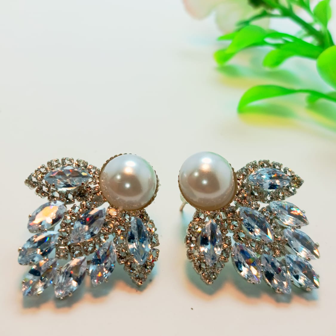 Royal Ruby Pearl Drop Earrings