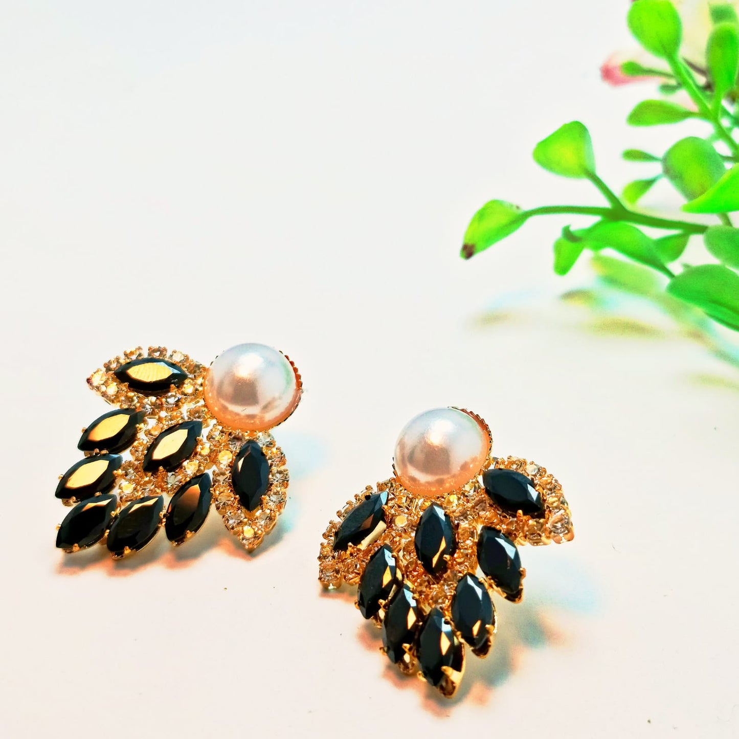 Royal Ruby Pearl Drop Earrings