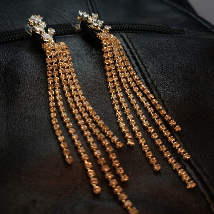 Golden Glamour Tassel Earrings