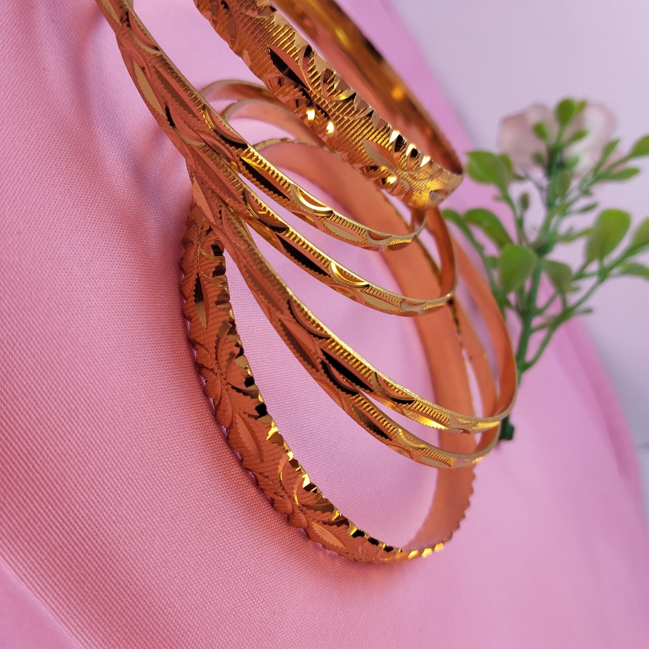 Premium Golden Finish Imitation Bangles – Set of 6