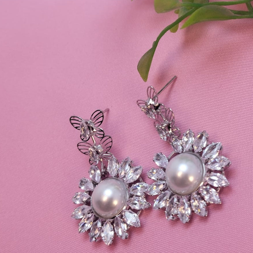 Butterfly Blossom Pearl Earrings