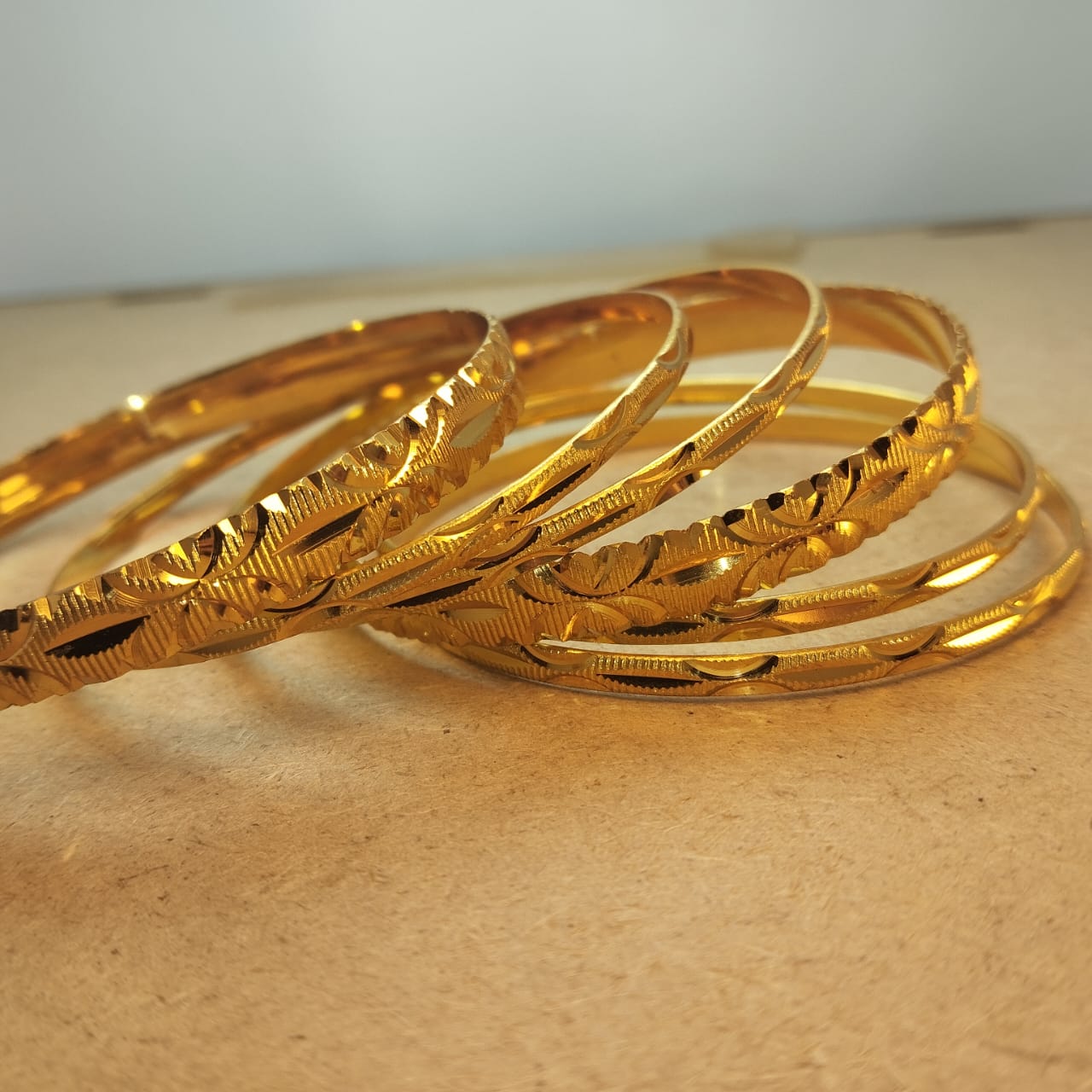 Premium Golden Finish Imitation Bangles – Set of 6