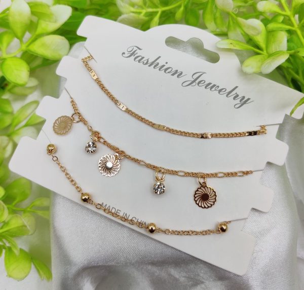 Imported Triple-layered Adjustable Bracelet Set | Best Quality Artificial Bracelet For Girls & Women