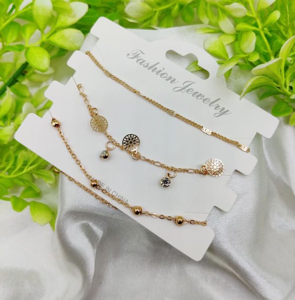 Imported Triple-layered Adjustable Bracelet Set | Best Quality Artificial Bracelet For Girls & Women