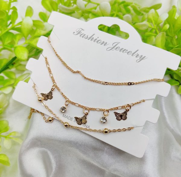 Imported Triple-layered Adjustable Bracelet Set | Best Quality Artificial Bracelet For Girls & Women