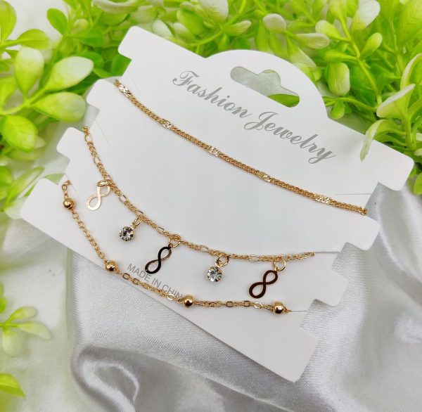 Imported Triple-layered Adjustable Bracelet Set | Best Quality Artificial Bracelet For Girls & Women