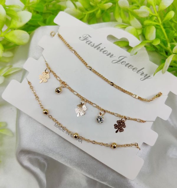 Imported Triple-layered Adjustable Bracelet Set | Best Quality Artificial Bracelet For Girls & Women