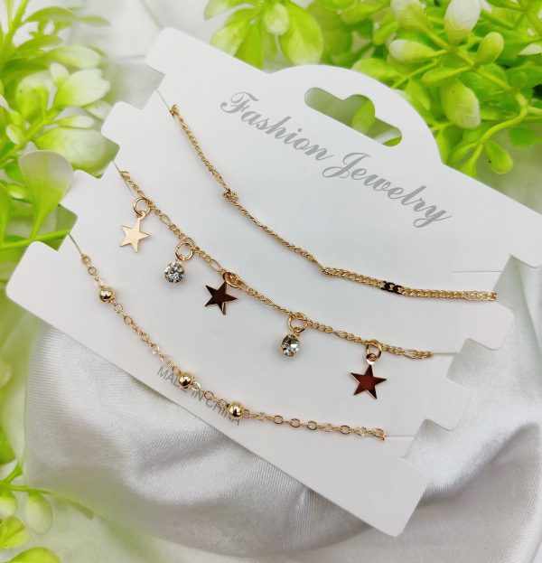 Imported Triple-layered Adjustable Bracelet Set | Best Quality Artificial Bracelet For Girls & Women
