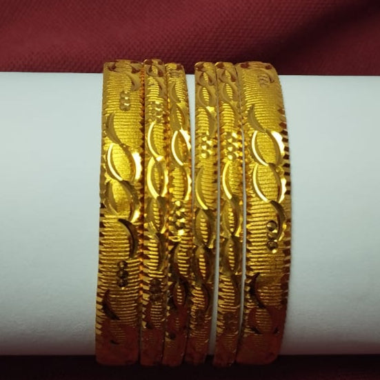 Premium Golden Finish Imitation Bangles – Set of 6