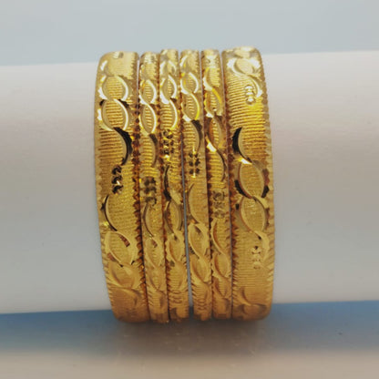 Premium Golden Finish Imitation Bangles – Set of 6