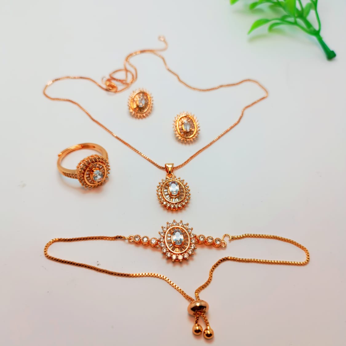 Royal Radiance Jewelry Set – 5 Piece (Necklace, Earrings, Ring, Bracelet)