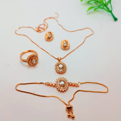 Royal Radiance Jewelry Set – 5 Piece (Necklace, Earrings, Ring, Bracelet)