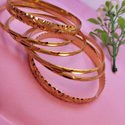 Premium Golden Finish Imitation Bangles – Set of 6