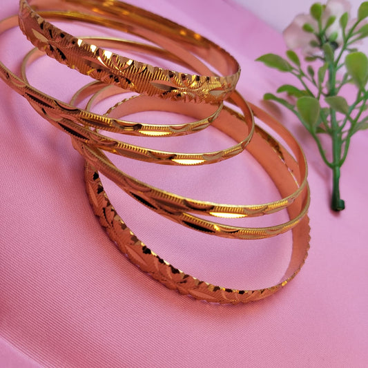 Premium Golden Finish Imitation Bangles – Set of 6
