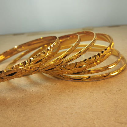 Premium Golden Finish Imitation Bangles – Set of 6