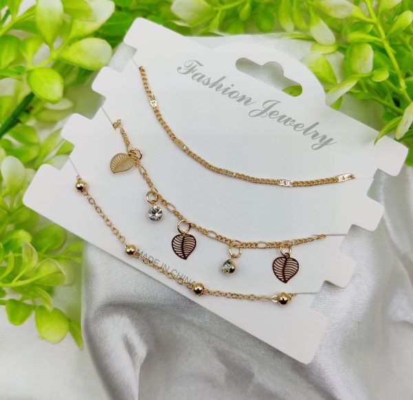 Imported Triple-layered Adjustable Bracelet Set | Best Quality Artificial Bracelet For Girls & Women